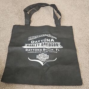 Harley-Davidson Black Canvas Tote Bag with Daytona Logo